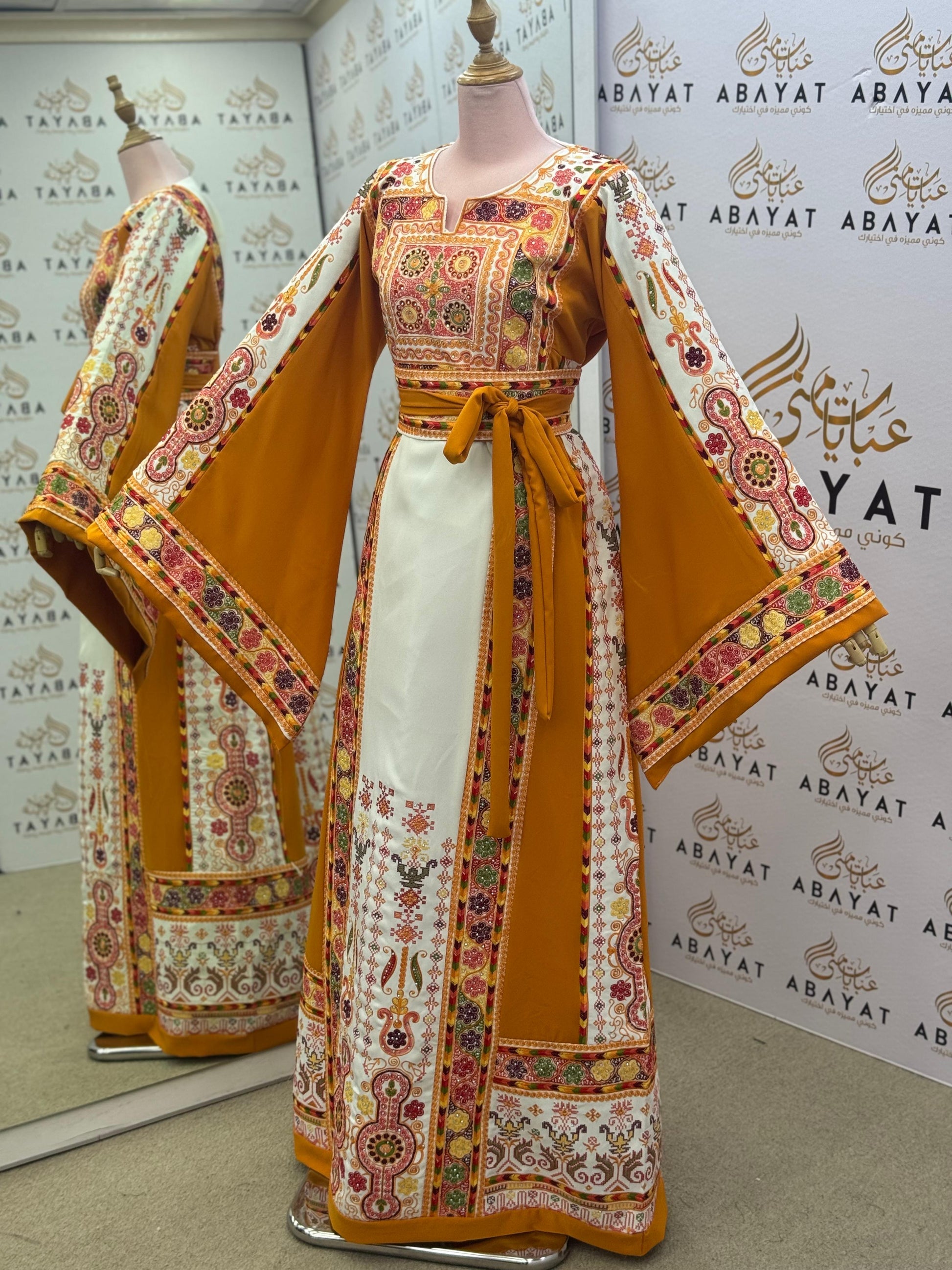 Mustard Bloom Heritage Embroidered Thobe