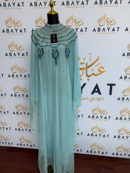 Elegant Baby Blue Abaya Dress