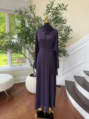 Royal Purple Floral Abaya