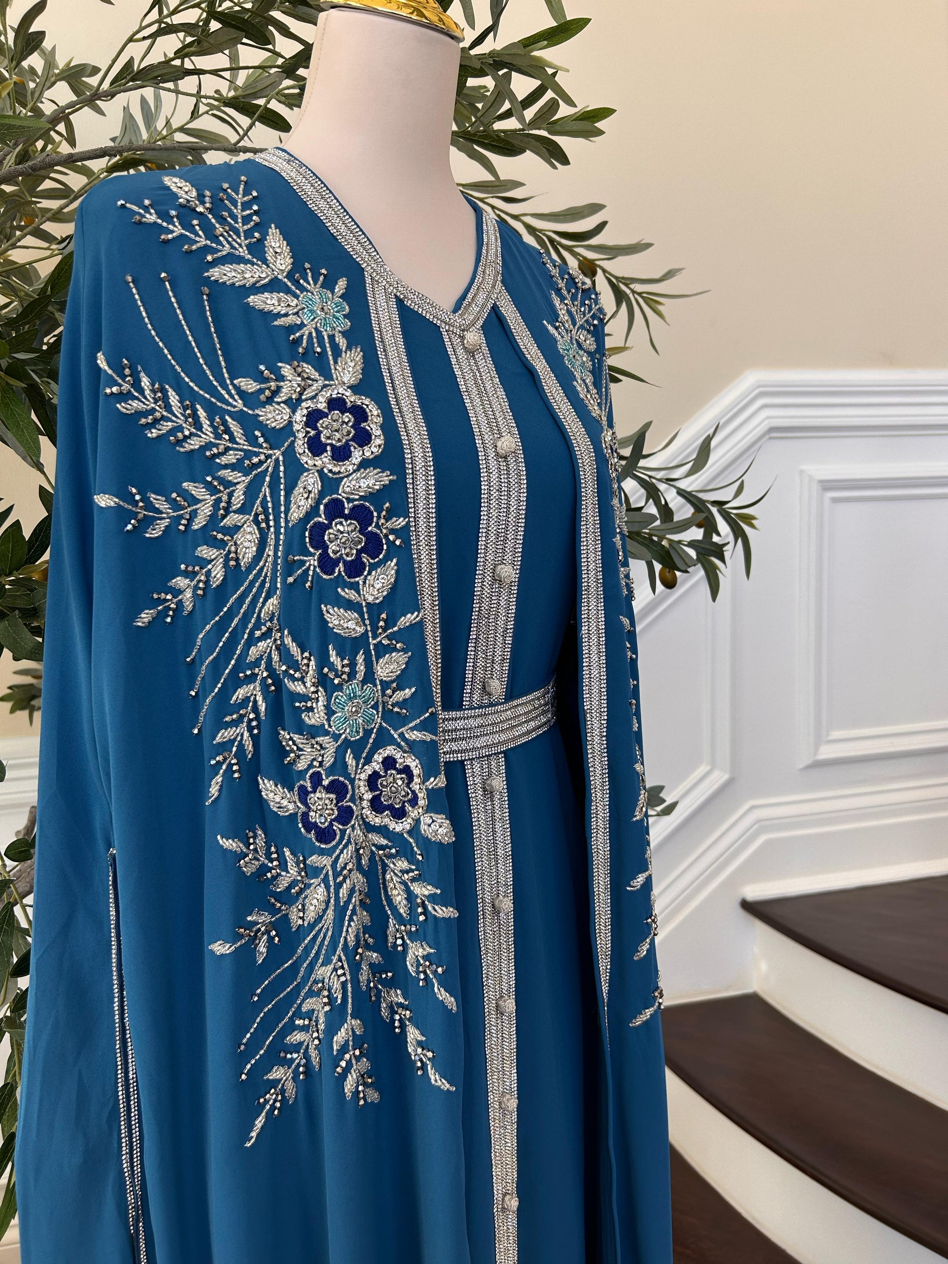 Turquoise Rose Royale Essence Kuftan