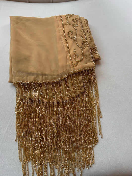 Tan Beaded Khirka Shal Mandil