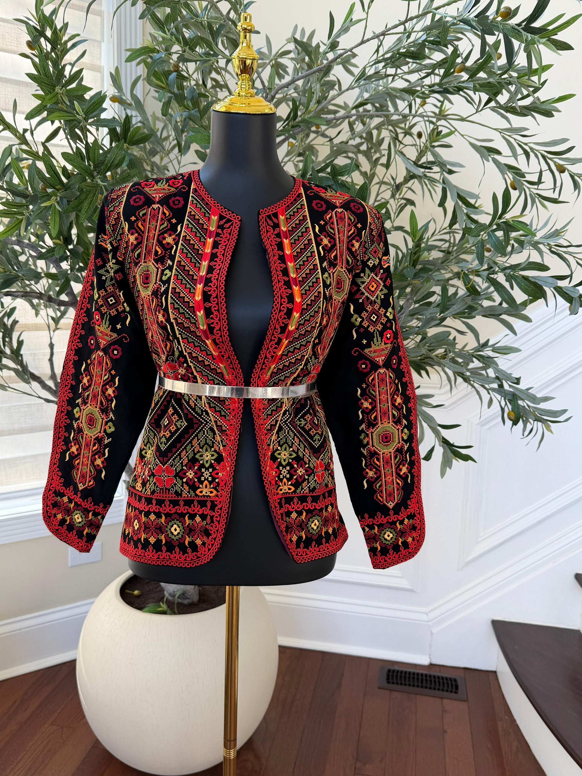 Red Embroidered Tatreez Jacket