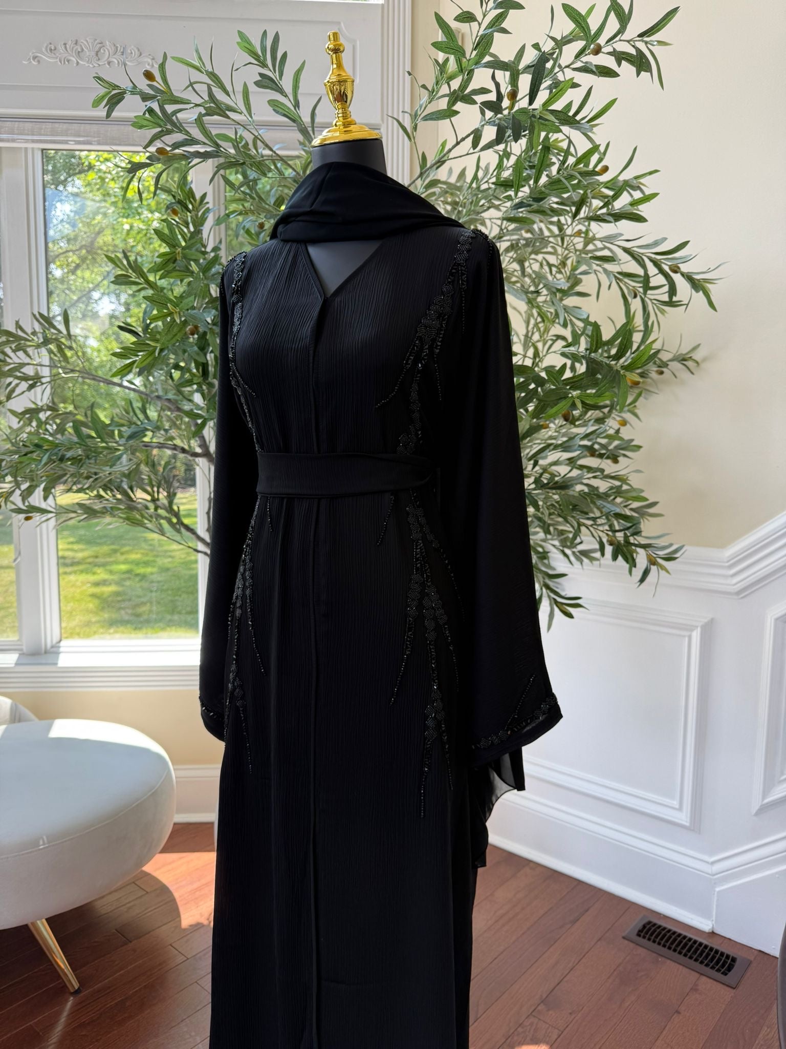 Black Beaded Abaya