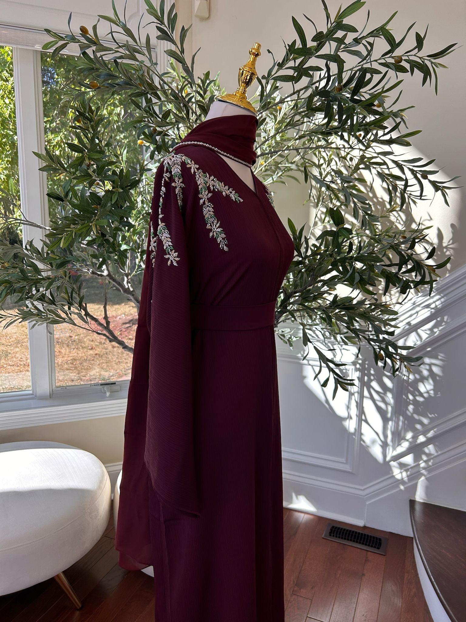 Burgundy Elegance Design Abaya