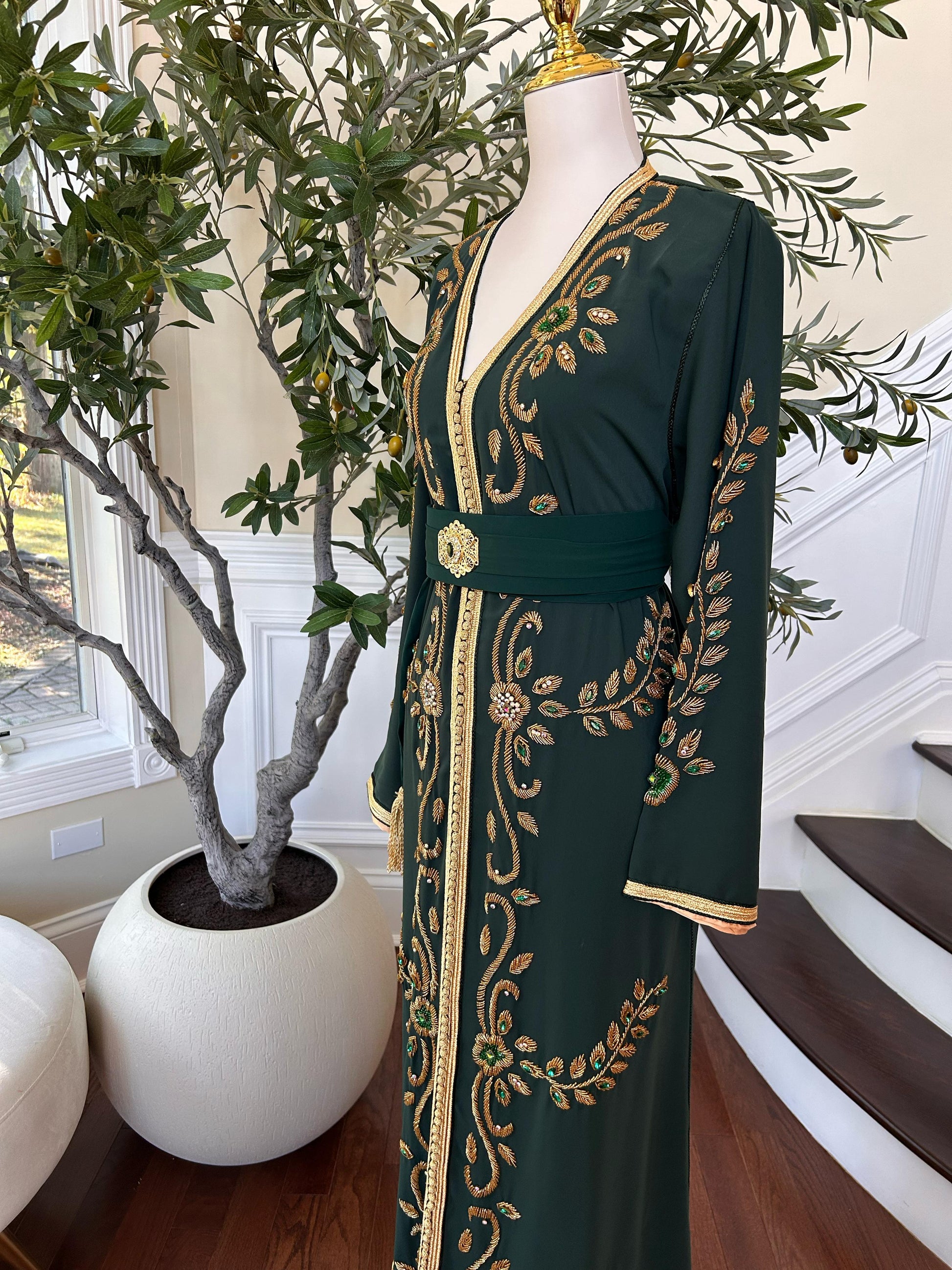 Green Vine Majestic Golden Kuftan