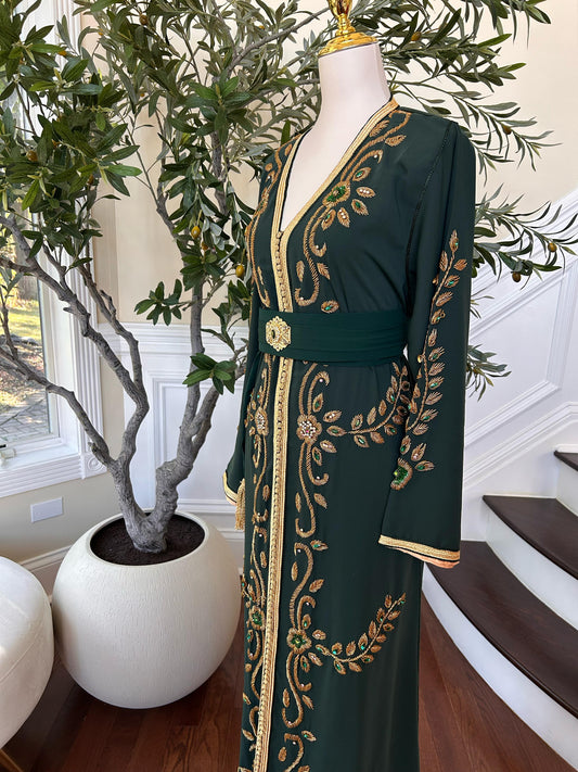 Green Vine Majestic Golden Kuftan