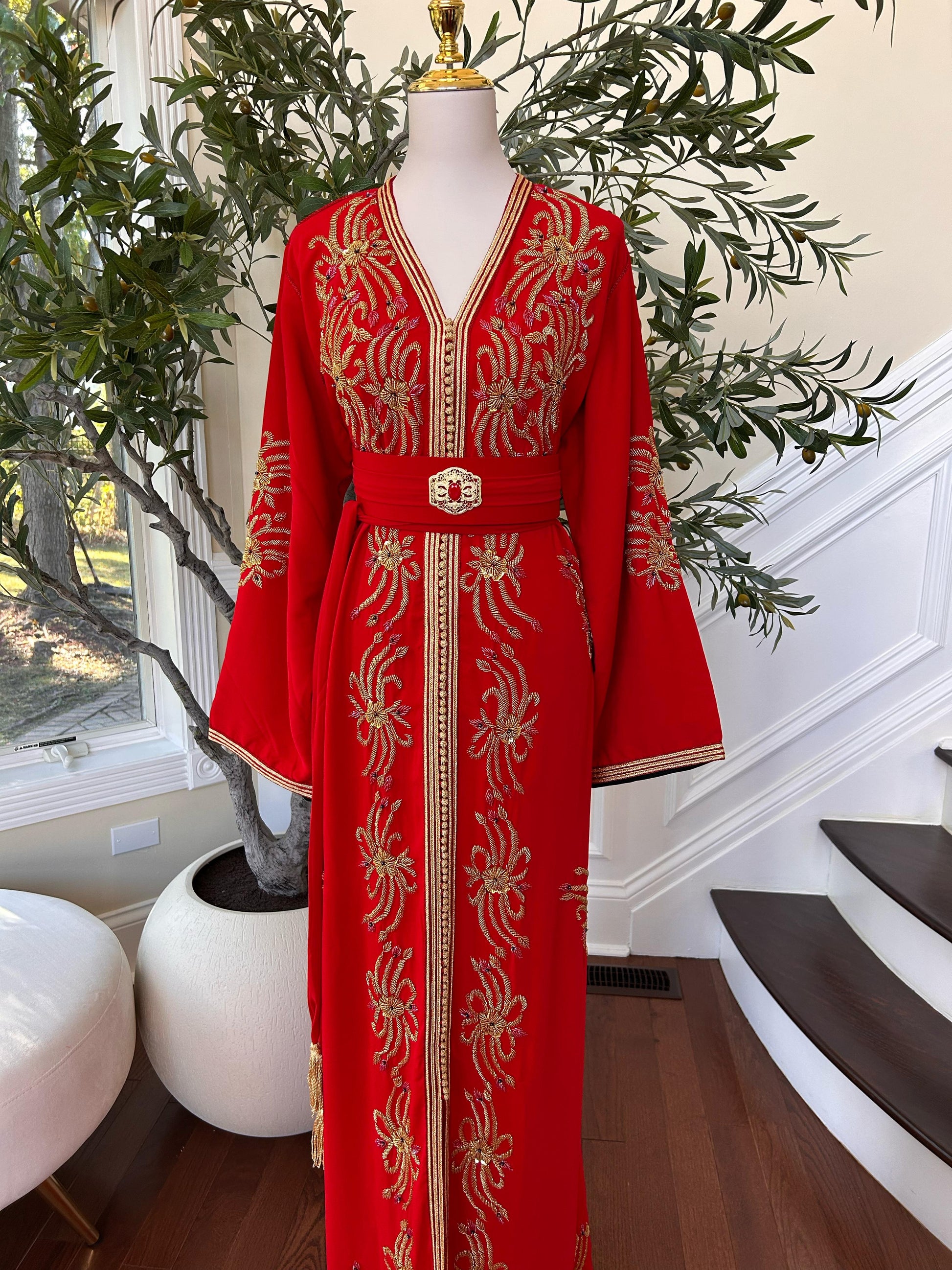 The Red Royale Beaded Kuftan