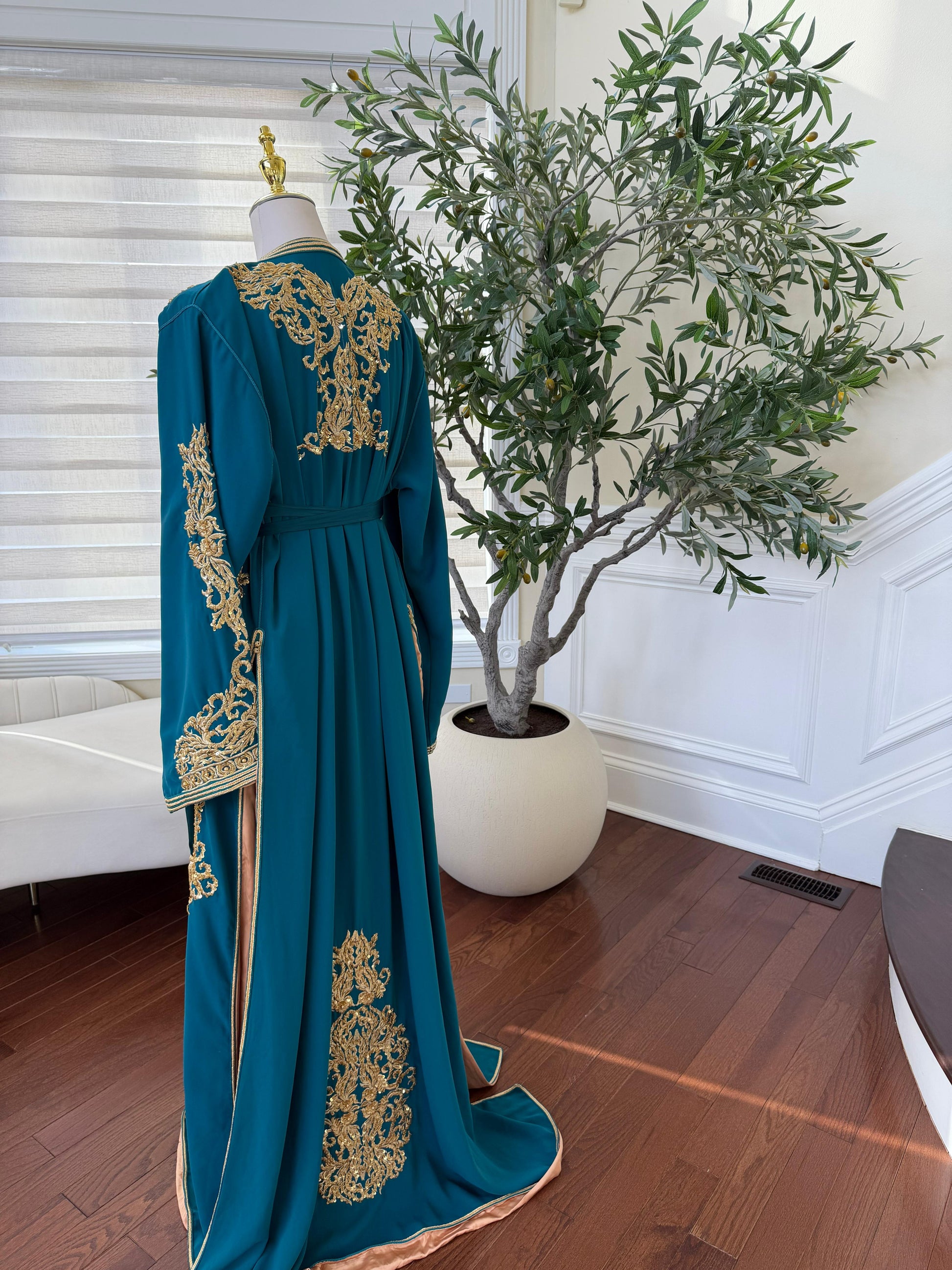 Turquoise Golden Stone Kuftan