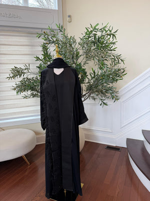 Black Crystal Beaded Abaya