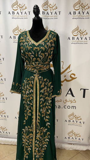 Elegant Green with Gold/ Silver Kuftan #9199092