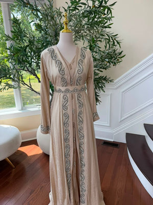 Peach Beaded Elegance Kuftan