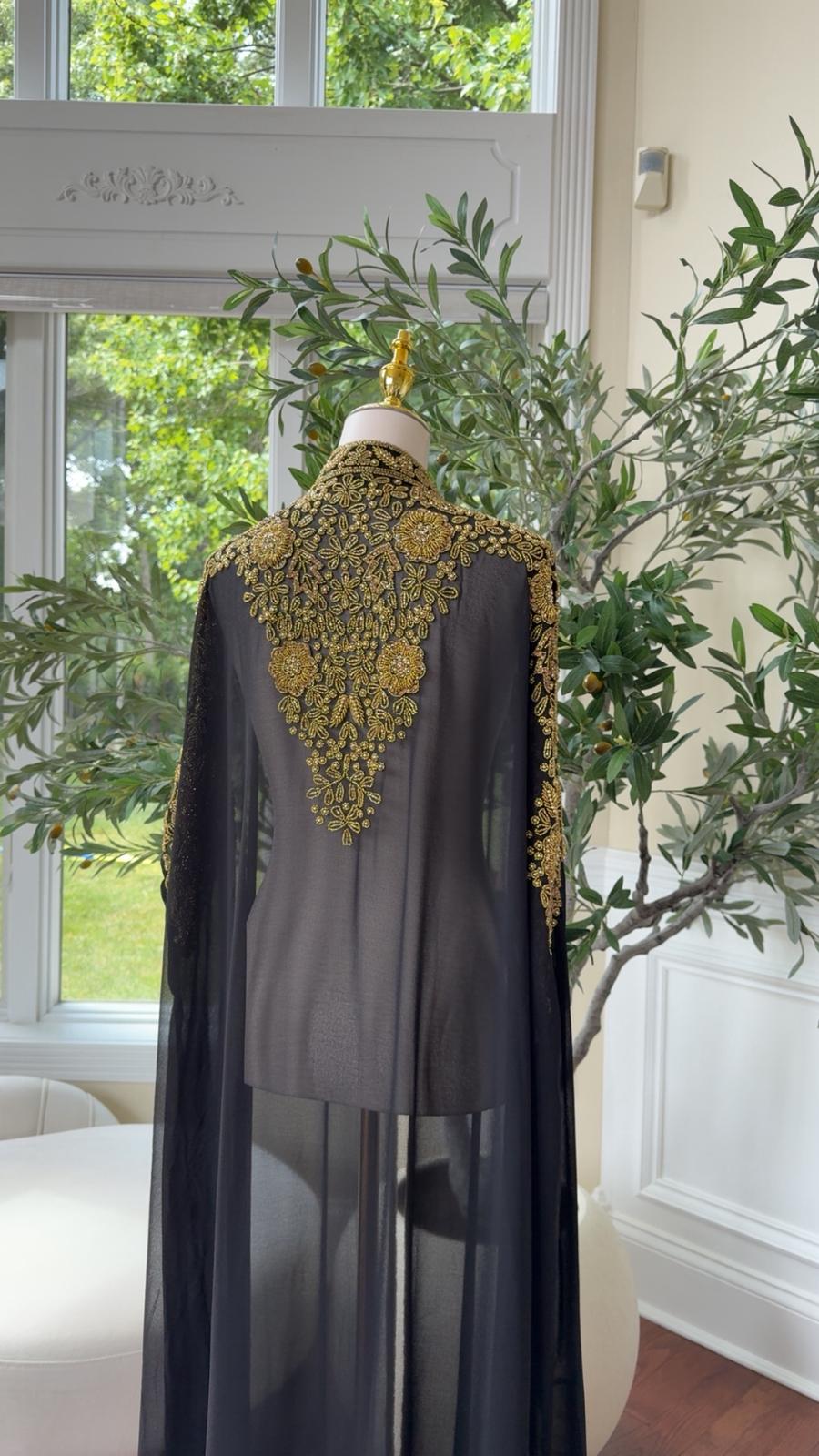 Golden Black Abaya