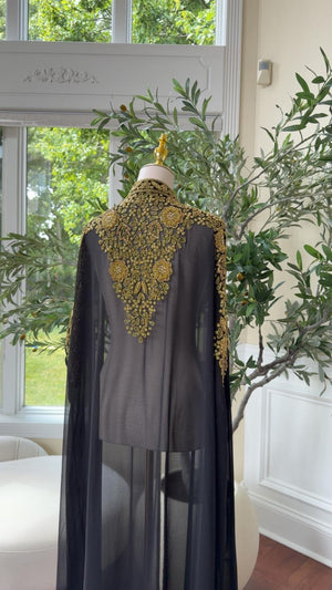 Golden Black Abaya