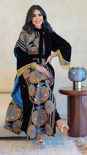 Black Velvet Two Peice Dress