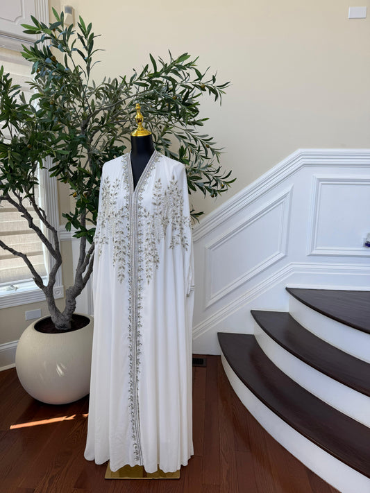 White Royale Elegance Beaded Kuftan