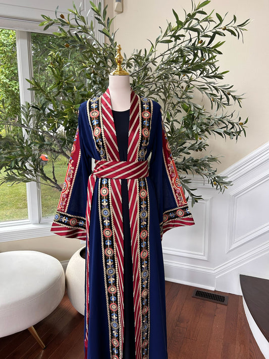 Blue Embroidery Tatreez Thobe