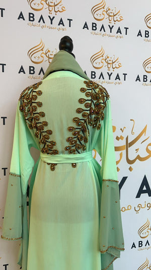 Mint Green Designed Abaya #8097663