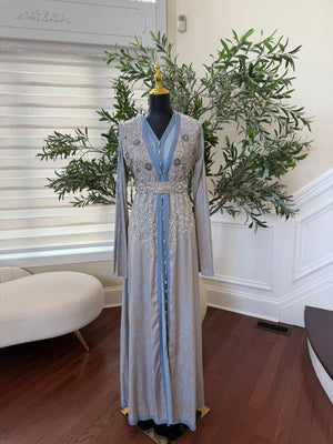 Baby Blue Breeze Luxury Floral Kuftan