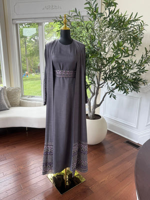 Elegant Purple Cardigan Abaya