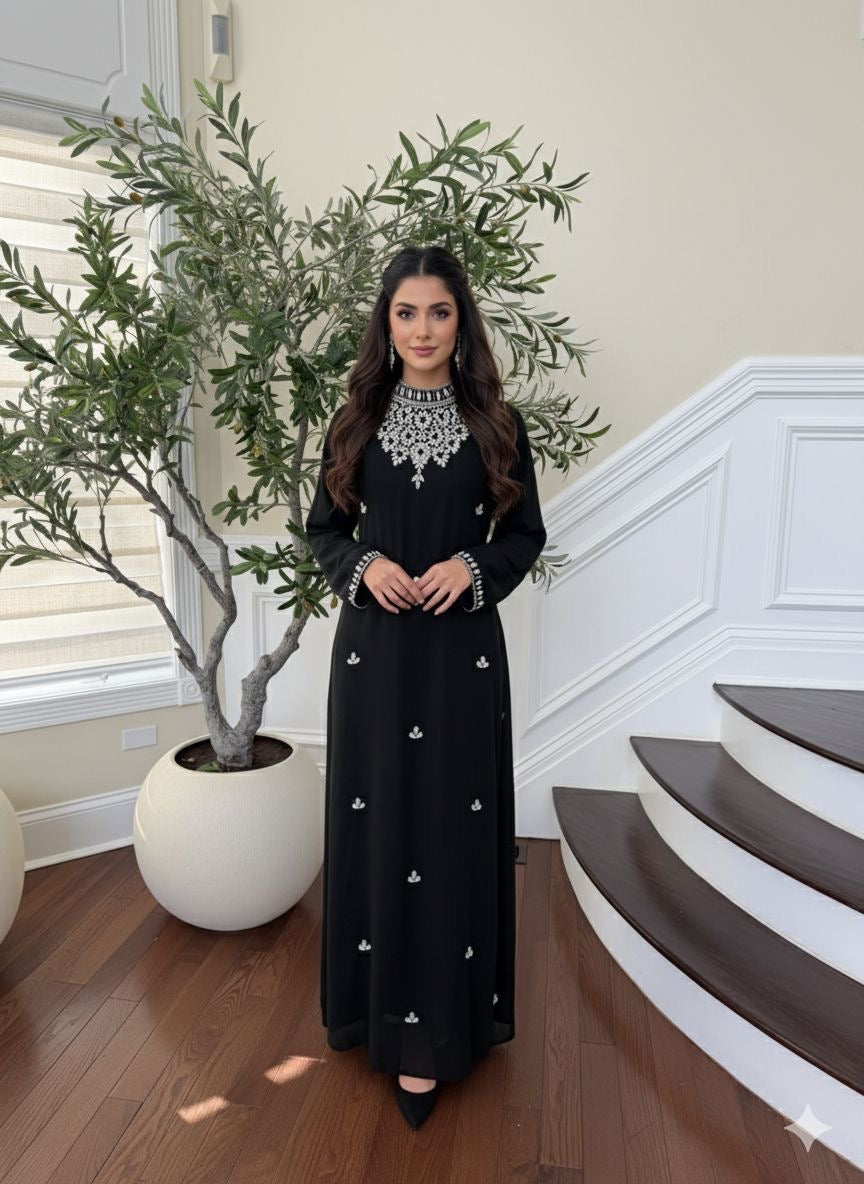 Black Radiance Beaded Kuftan