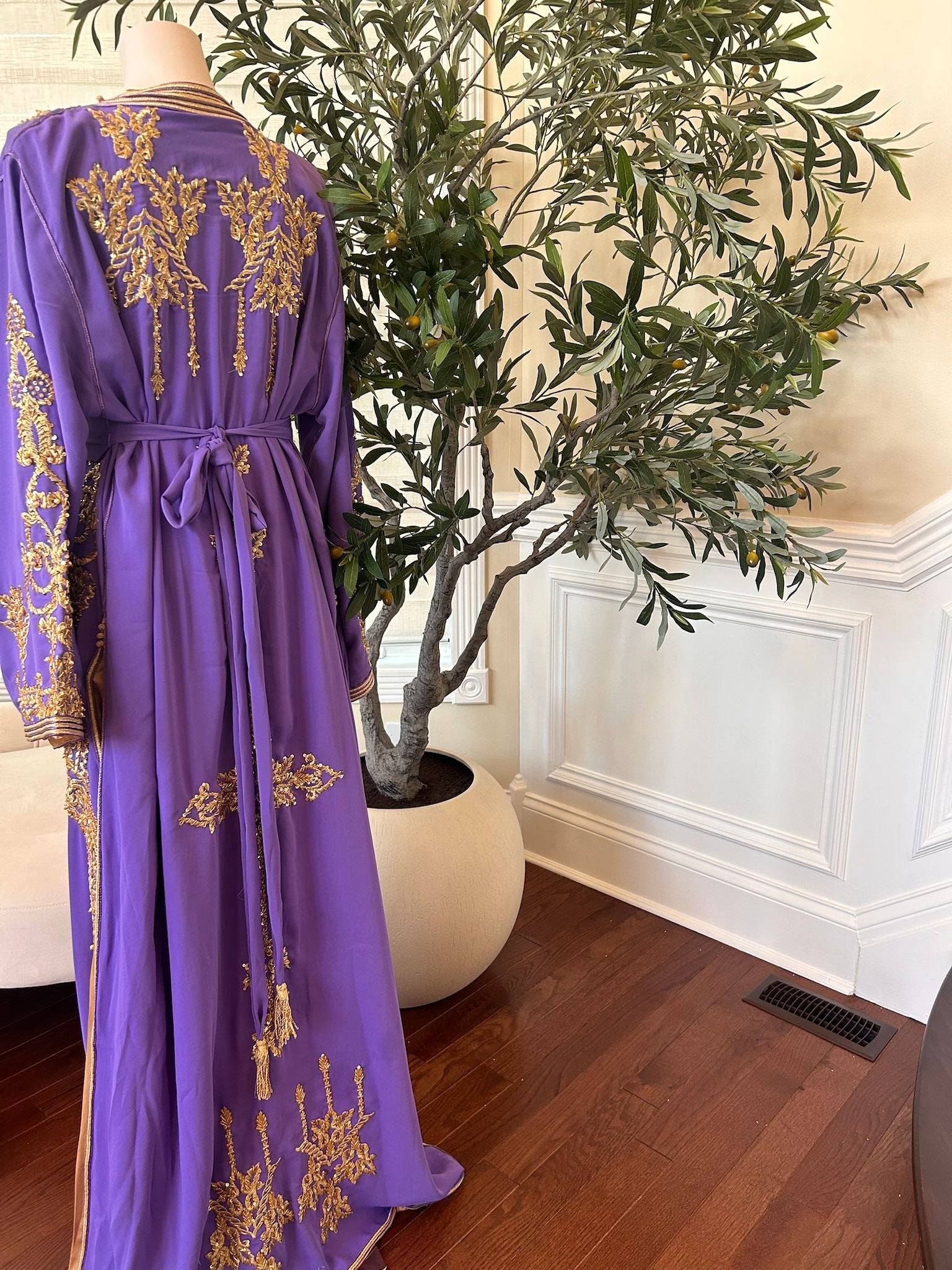 Lavender Purple Golden Detail Kuftan