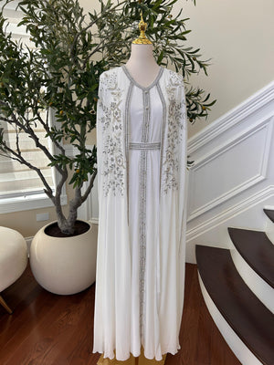 White Royale Floral Kuftan