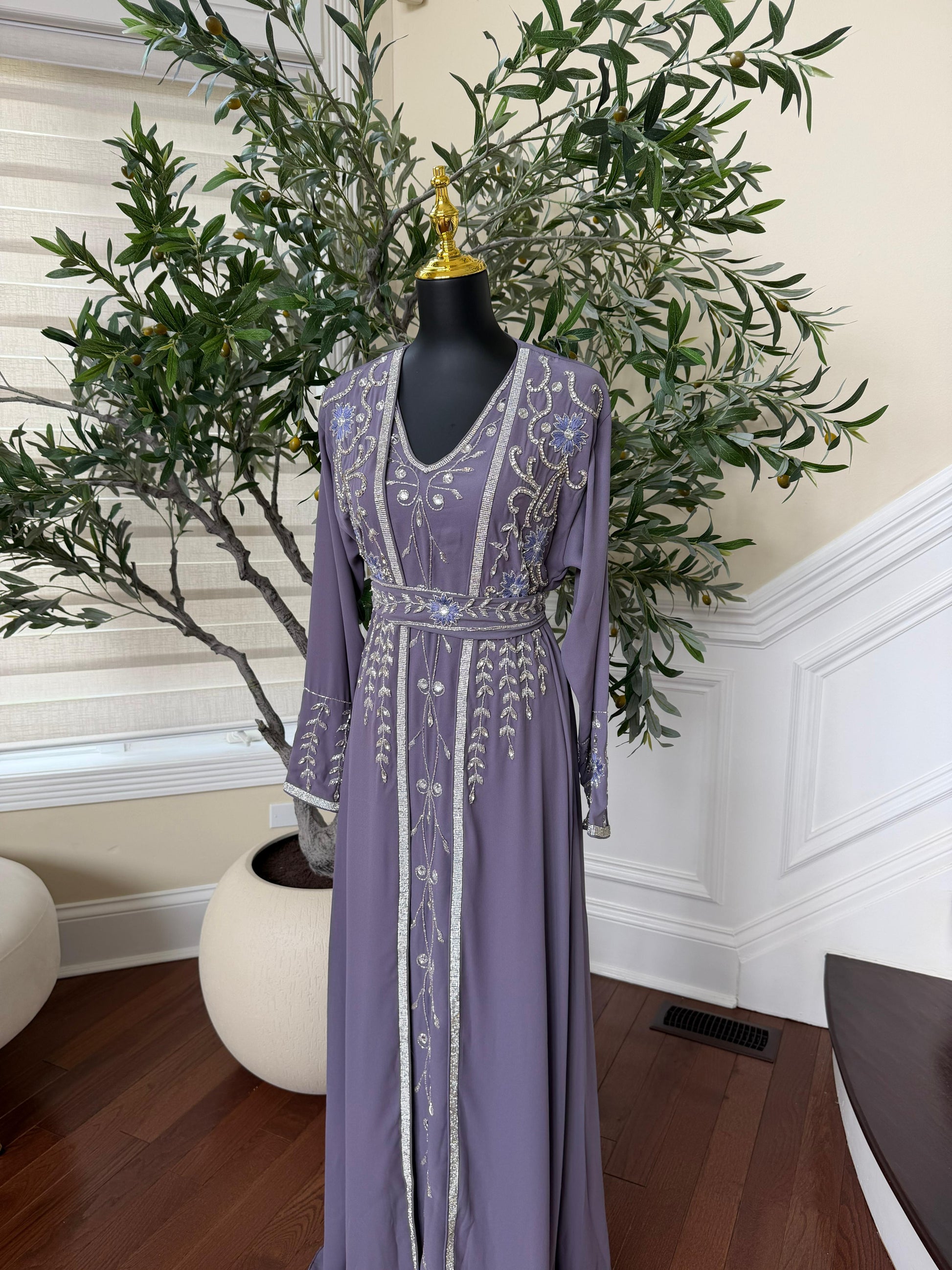 Lavender Beaded Charm Kuftan
