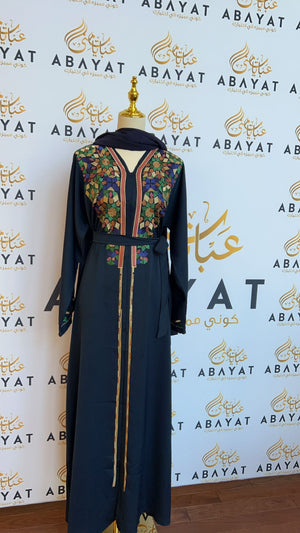 Blue Elegant Designed Abaya-0022