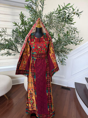 Embroidery Tatreez Red Traditional Thobe