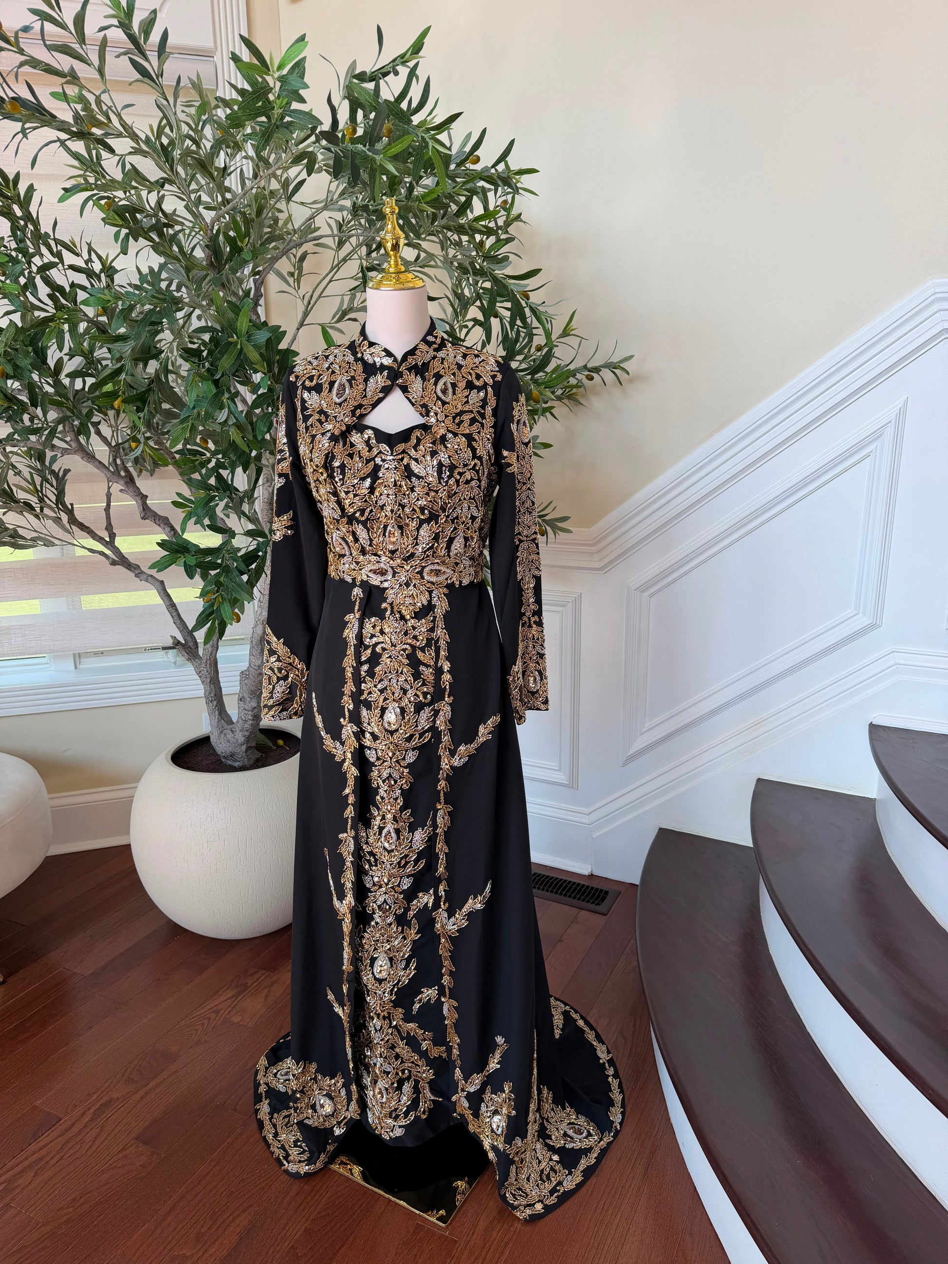 Black Beaded Elegance Royale Kuftan