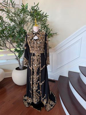 Black Beaded Elegance Royale Kuftan