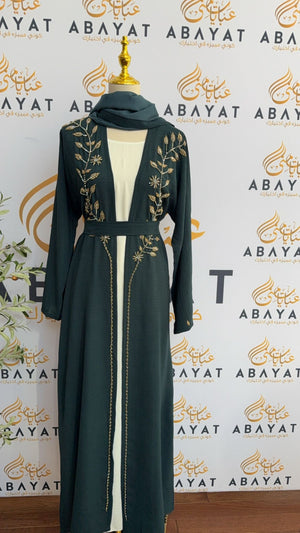 Delicate Green Floral Essence Abaya