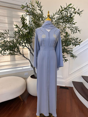 Baby Blue Charm Abaya