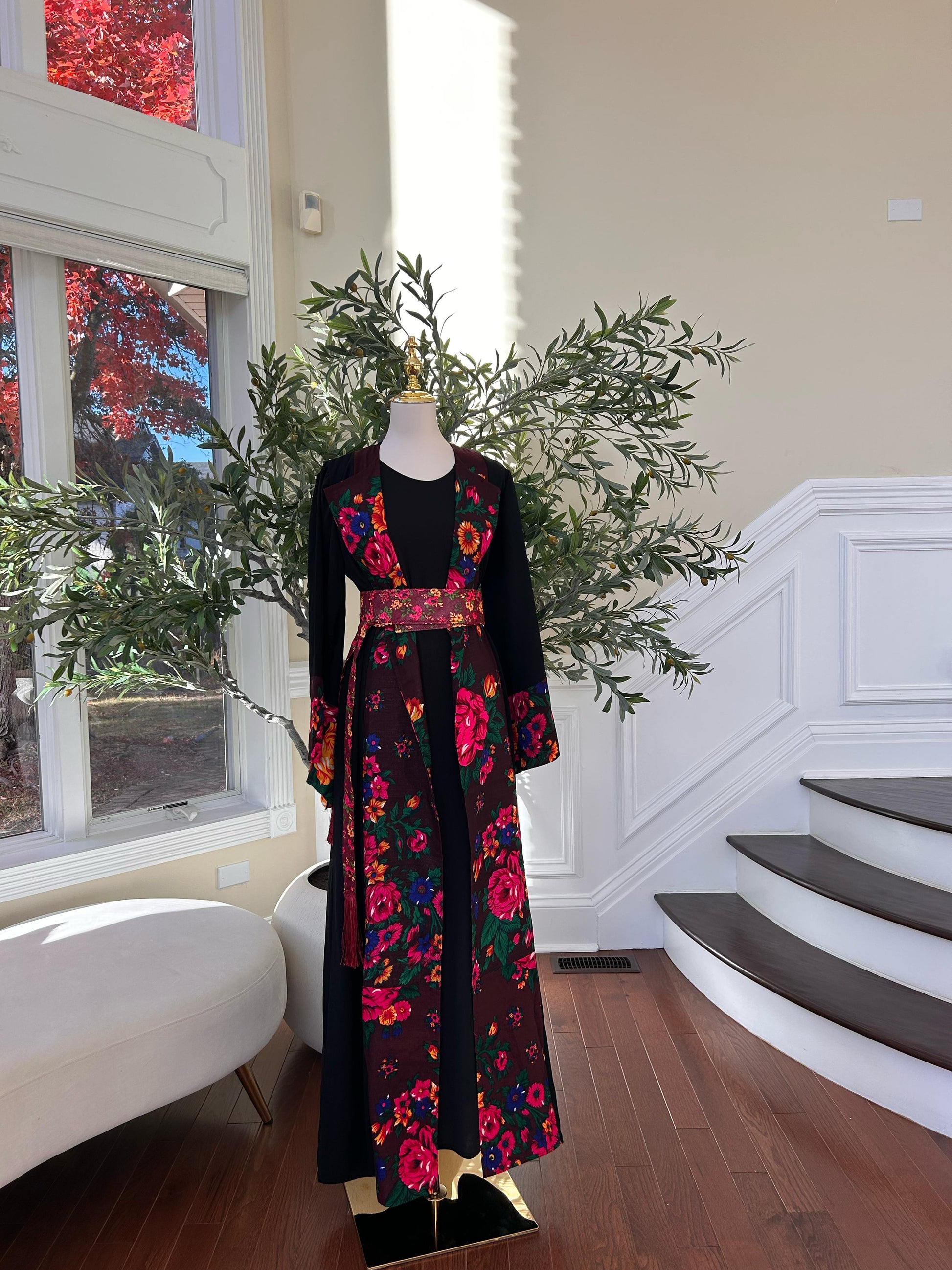 Floral Two Piece Cardigan Thobe