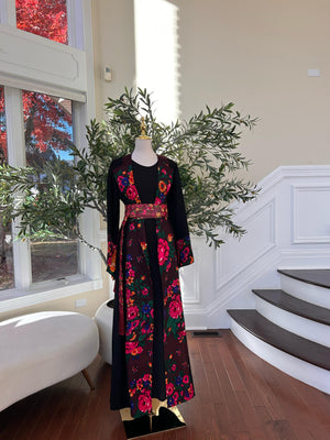 Floral Two Piece Cardigan Thobe