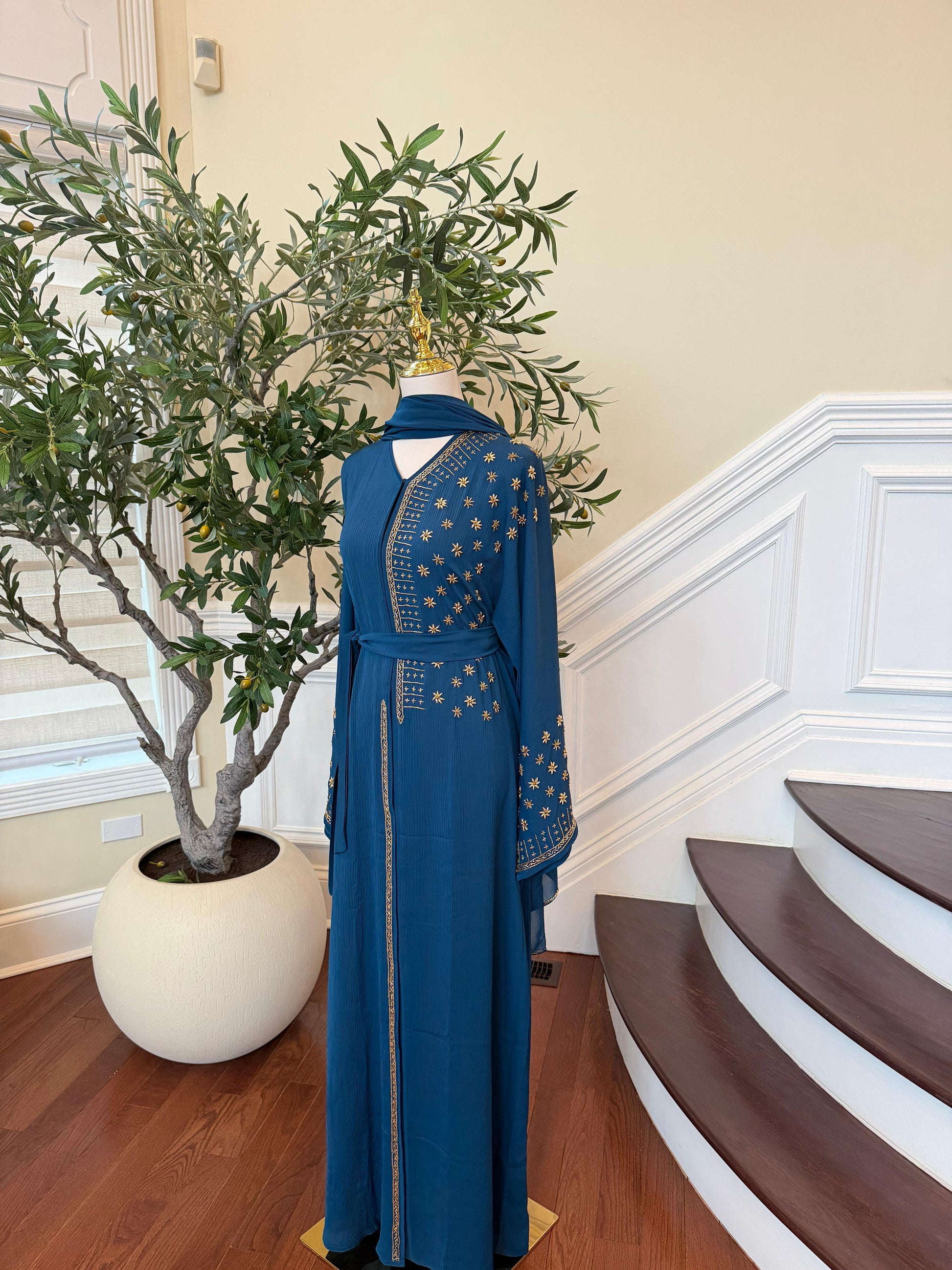 Golden Turquoise Nijma Abaya
