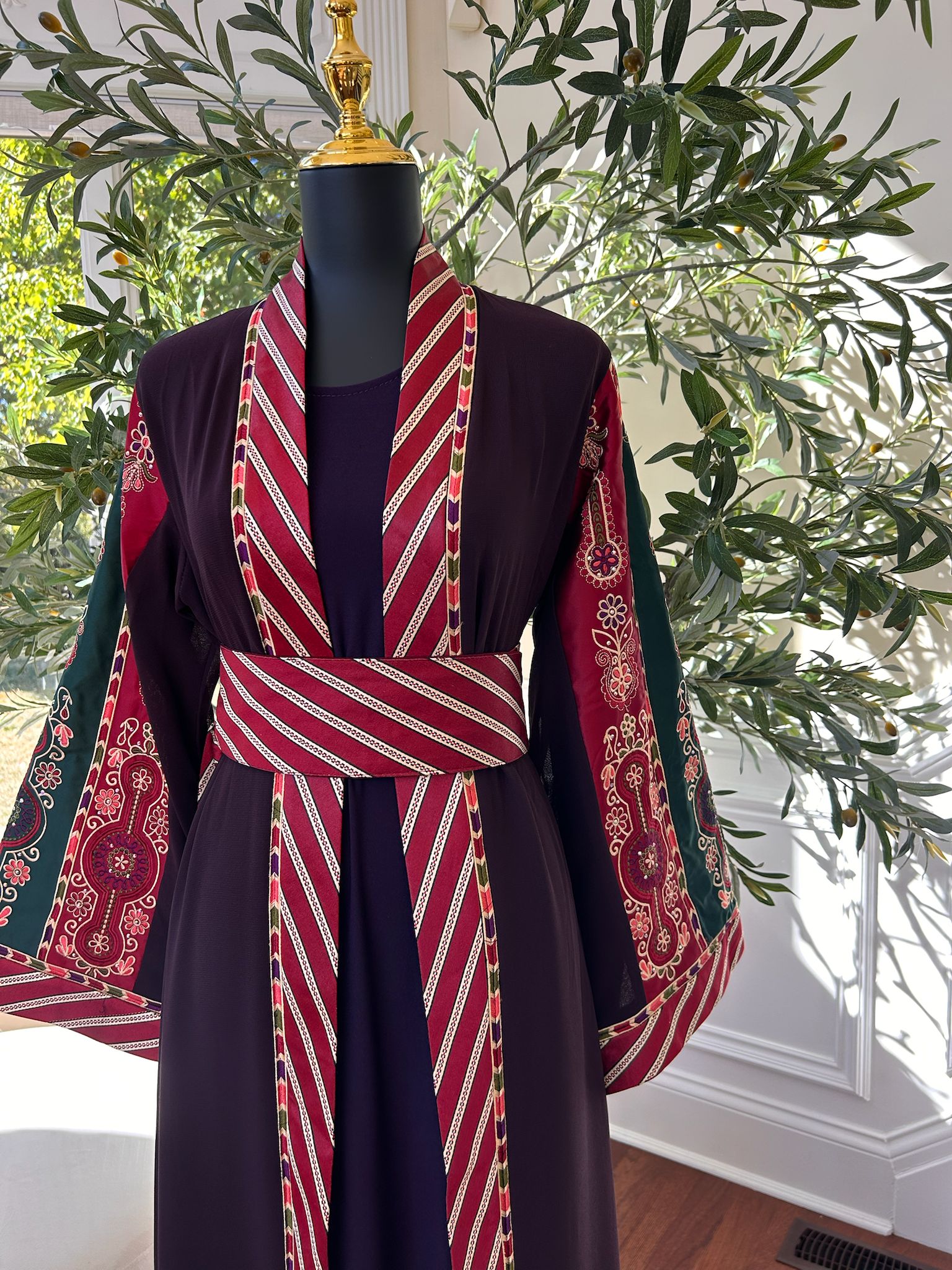 Purple Embroidery Tatreez Embellished Thobe