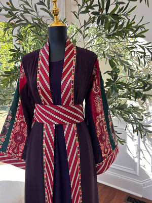 Purple Embroidery Tatreez Embellished Thobe