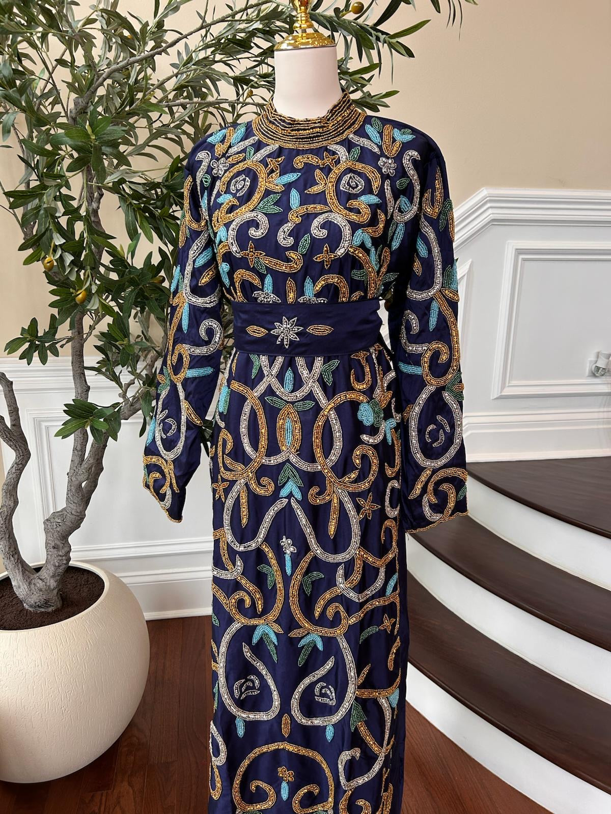 Blue Stone Elegance Kuftan Dress