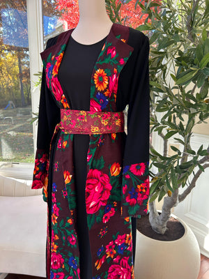 Floral Two Piece Cardigan Thobe