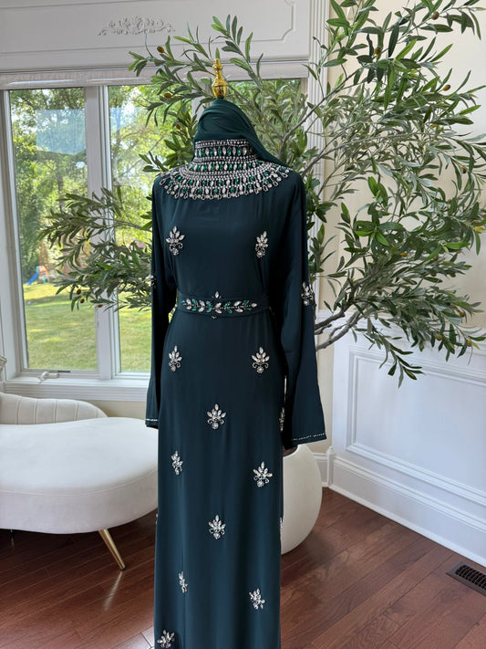 Green Stone Abaya