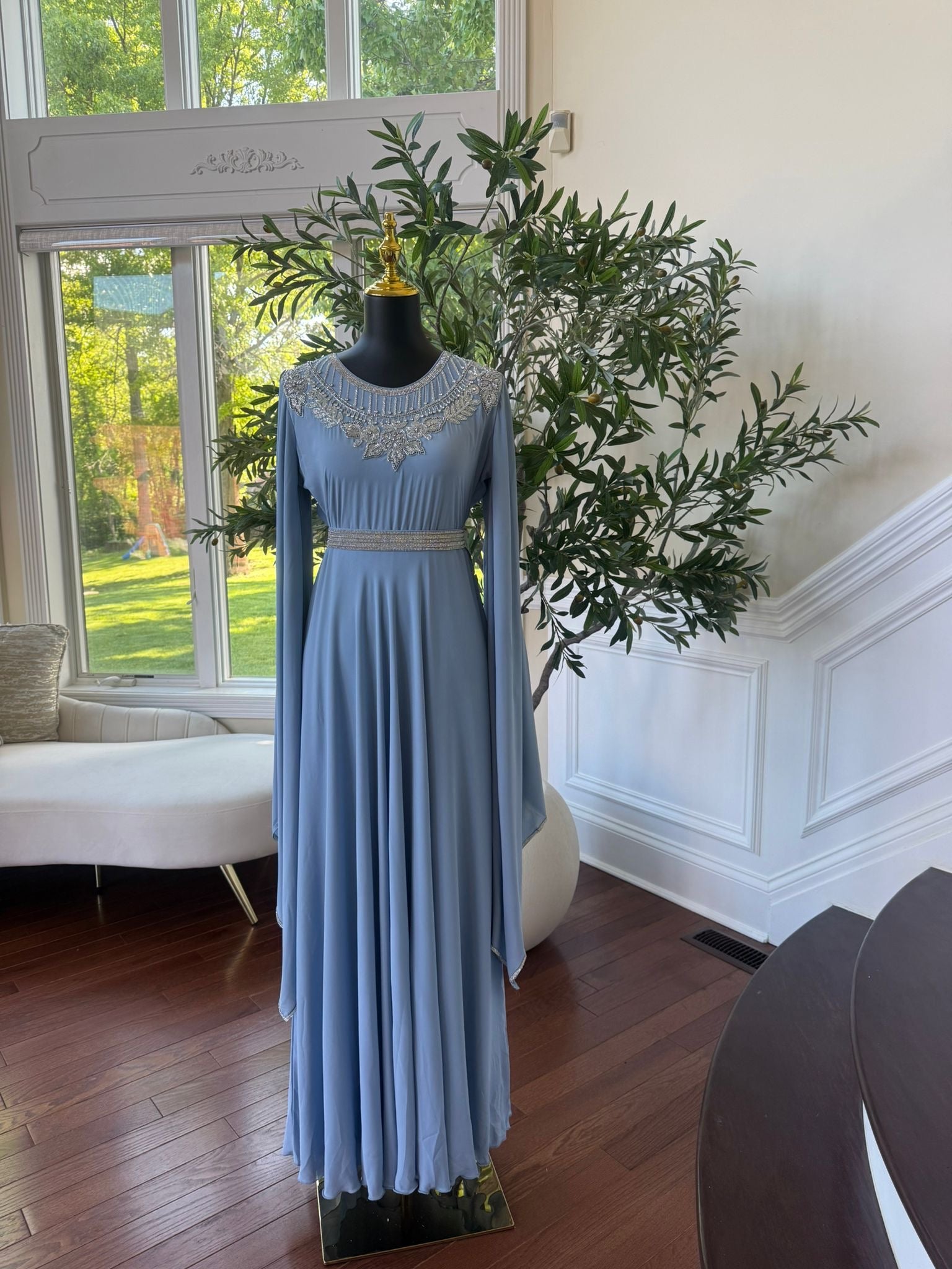 Luxury Baby Blue Kuftan