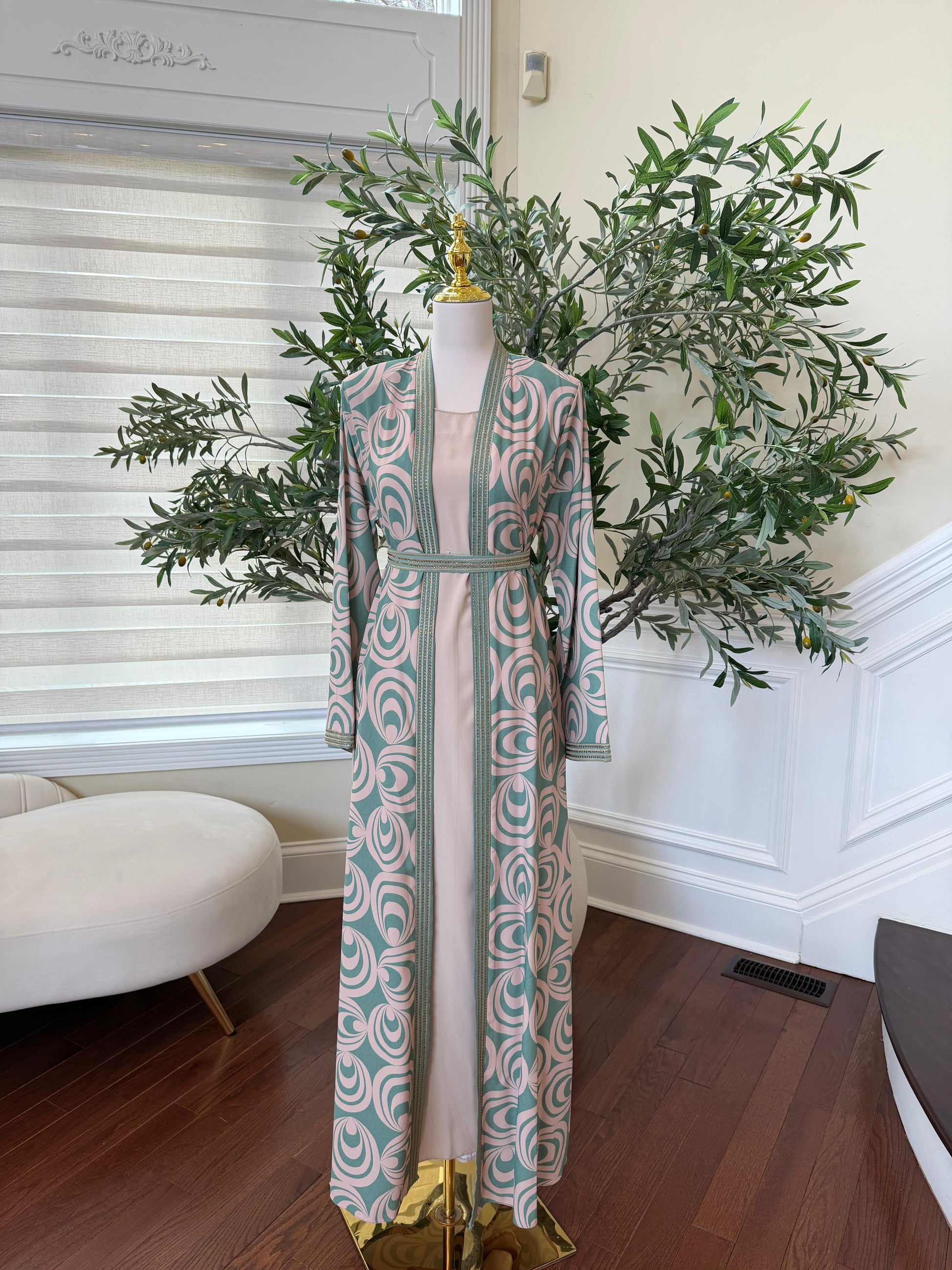 Mint Harmony Two-Piece Abaya