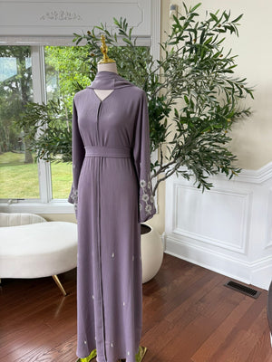 Lavender Sleeve Charm Abaya