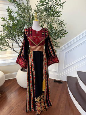 Black Embroidery Tatreez Traditional Thobe