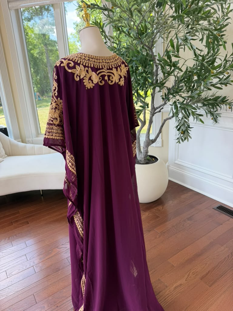Golden Purple Elegance Dress