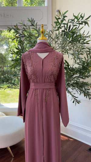 Rose Pink Floral Abaya