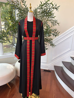Black Embroidery Tatreez Thobe