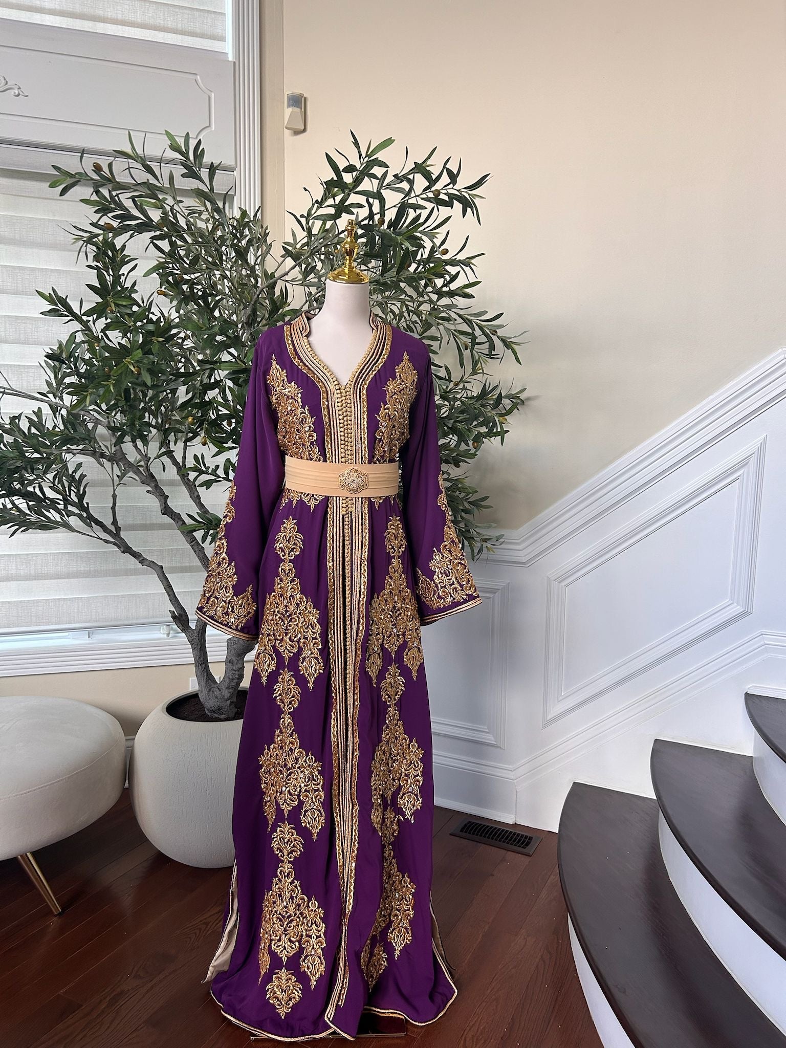 Purple Floral Elegance Kuftan