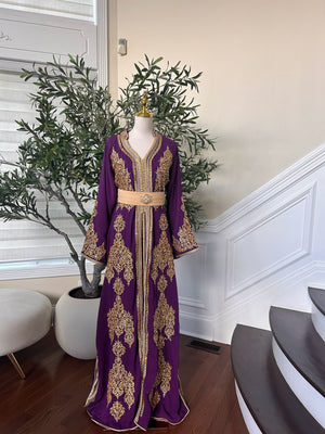 Purple Floral Elegance Kuftan